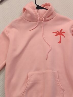 Pink Palm Puff Hoodie